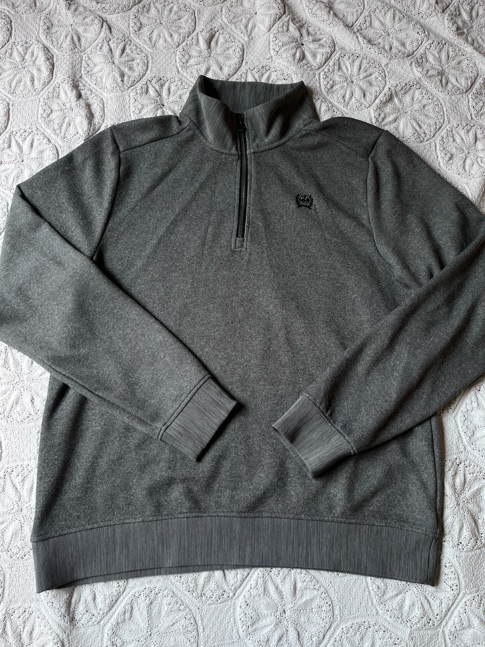 Cinch gray quarter zip pullover men’s large western workwear ranch